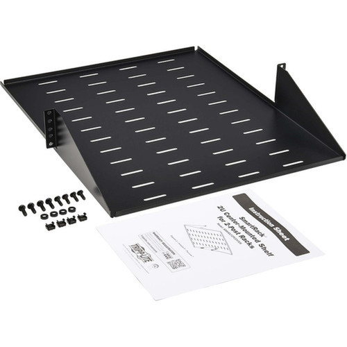 Tripp Lite SmartRack SRSHELF2PCENTER Rack Shelf - For Data Center Server LAN Switch Router Networking - 2U Rack Height - - Black - SRSHELF2PCENTER