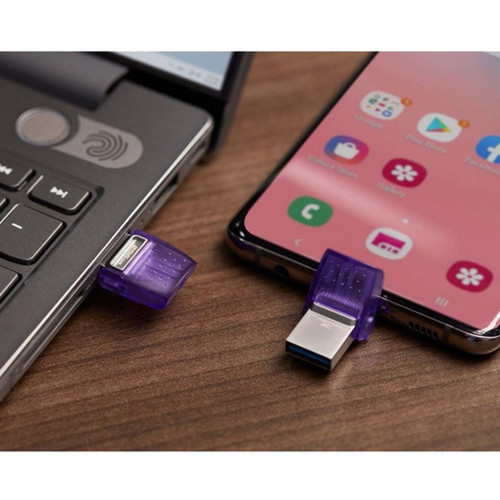 Kingston DataTraveler microDuo 3C USB Flash Drive - 256 GB - USB 32 Gen 1 Type C USB 32 Gen 1 Type A - 200 MBs Read Speed - - DTDUO3CG3256GB