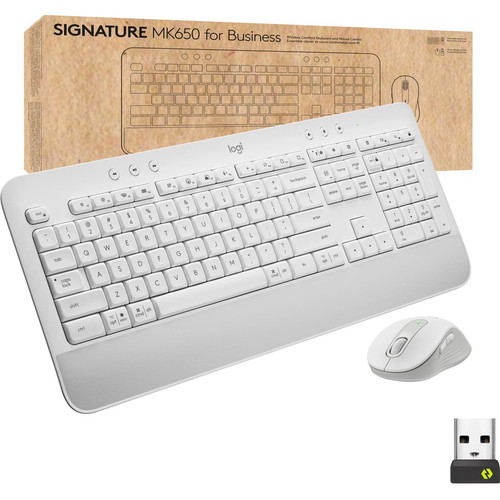 Logitech Signature MK650 Combo for Business Wireless Mouse and Keyboard Combo - USB Plunger Wireless Bluetooth/RF Keyboard - 118 Key - (Fleet Network)