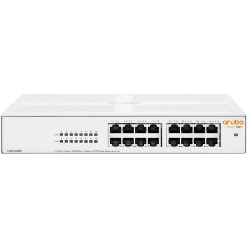 Aruba Instant On 1430 16G Switch - 16 Ports - Gigabit Ethernet - 10/100/1000Base-T - 2 Layer Supported - 7.90 W Power Consumption - - (Fleet Network)