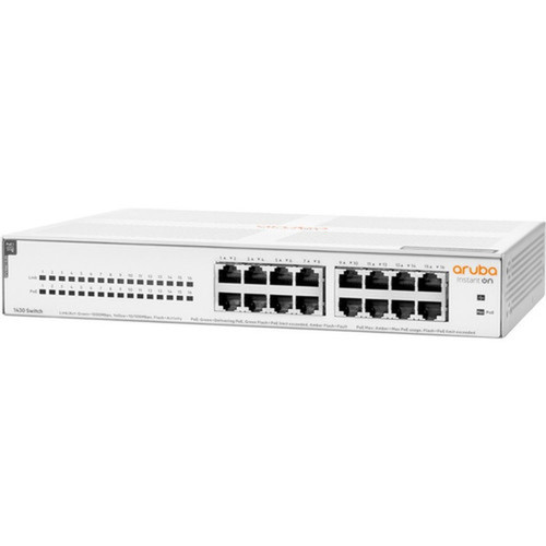 Aruba Instant On 1430 16G Class4 PoE 124W Switch - 16 Ports - Gigabit Ethernet - 101001000Base-T - 2 Layer Supported - 147 W Power - R8R48AABA