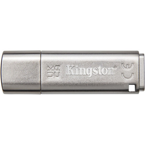 IronKey Locker 50 USB Flash Drive - 64 GB - USB 32 Gen 1 Type A - 145 MBs Read Speed - 115 MBs Write Speed - Silver - XTS-AES - IKLP5064GB