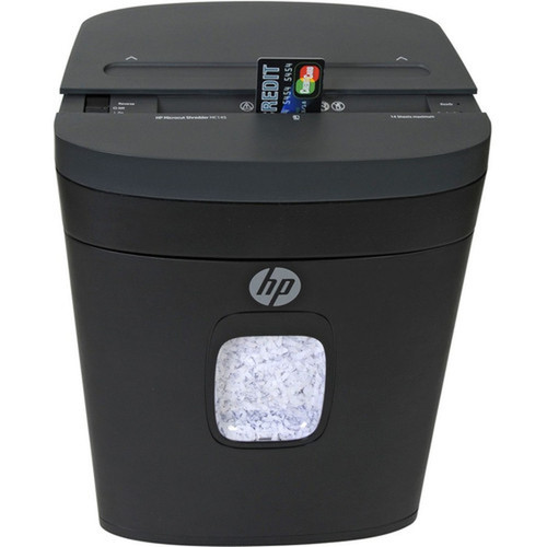 HP MC145 Microcut Paper Shredder - Micro Cut - 14 Per Pass - for shredding Paper Staples Credit Card Envelope - 02 x 05 Shred - 91043P