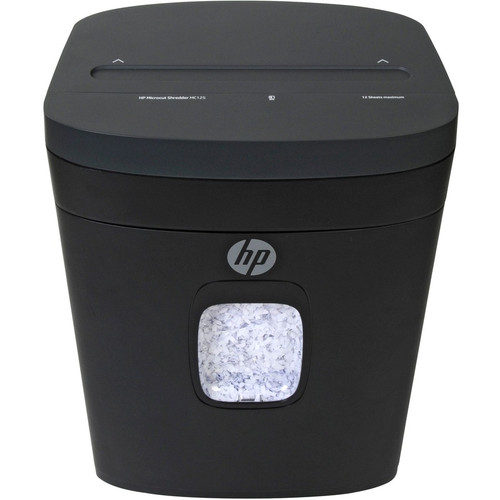 HP MC125 12 Sheet Microcut Shredder - Micro Cut - 12 Per Pass - for shredding Paper, Staples, Credit Card, Envelope - 0.2" x 0.5" Size (Fleet Network)