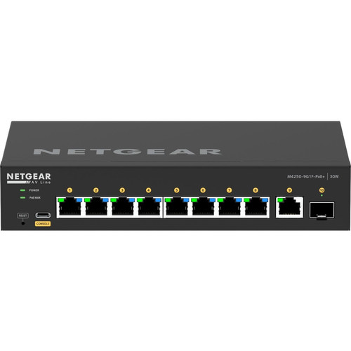 Netgear AV Line M4250 GSM4210PD Ethernet Switch - 8 Ports - Manageable - 10 Gigabit Ethernet - 10GBase-T, 10GBase-X - 3 Layer - 1 SFP (Fleet Network)