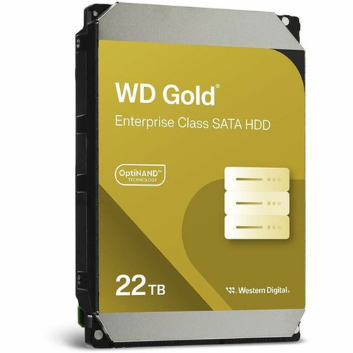 WD Gold WD221KRYZ 22 TB Hard Drive - 35 Internal - SATA SATA600 - Conventional Magnetic Recording CMR Method - Storage System - WD221KRYZ