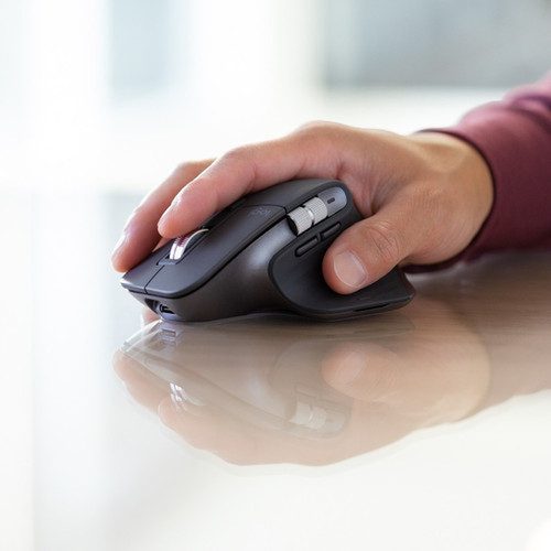 Logitech MX Master 3S for Business - Full-size Mouse - Darkfield - Wireless - Bluetooth - Rechargeable - Graphite - USB Type A - 8000 910-006581