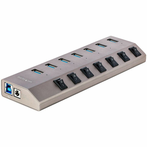 StarTech.com 7-Port Self-Powered USB-C Hub with Individual On/Off Switch, Desktop/Laptop USB-C to USB-A Hub, USB Type C Hub w/Power - (Fleet Network)