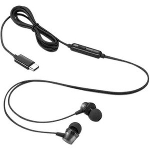 Lenovo USB-C Wired In-Ear Headphone - Stereo - USB Type C - Wired - 32 Ohm - 100 Hz - 200 kHz - Earbud - Binaural - In-ear - 39 ft - 4XD1J77351