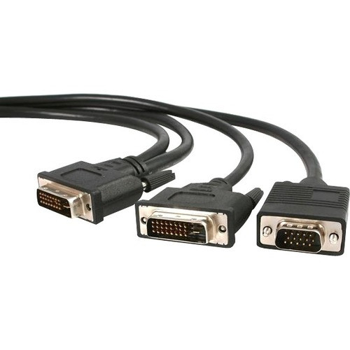 StarTech.com 6 ft DVI-I Male to DVI-D Male and HD15 VGA Male Video Splitter Cable - DVI splitter - DVI-I (M) - HD-15, DVI-D (M) - 1.8 (Fleet Network)