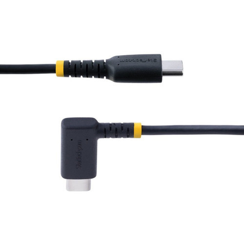 StarTechcom 1ft 30cm USB C Charging Cable Right Angle 60W PD 3A Heavy Duty Fast Charge USB-C Cable Durable Rugged Aramid Fiber - R2CCR-30C-USB-CABLE