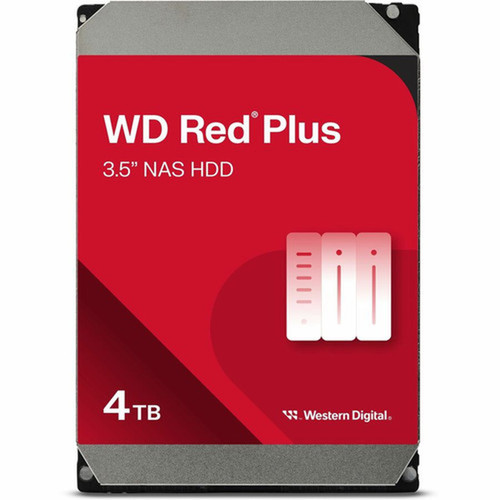 WD Red Plus WD40EFPX 4 TB Hard Drive - 35 Internal - SATA SATA600 - Conventional Magnetic Recording CMR Method - Storage System WD40EFPX