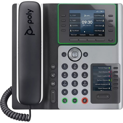 Poly Edge E400 IP Phone - Corded - Corded - NFC - Desktop, Wall Mountable - TAA Compliant - VoIP - 2 x Network (RJ-45) - PoE Ports (Fleet Network)