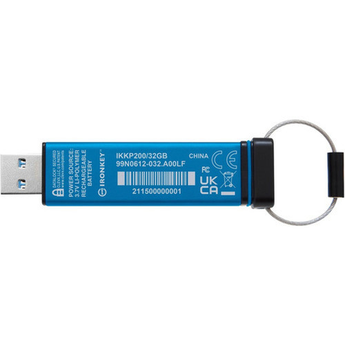 Kingston Keypad 200 32GB USB 32 Gen 1 Type A Flash Drive - 32 GB - USB 32 Gen 1 Type A - 145 MBs Read Speed - 115 MBs Write - IKKP20032GB