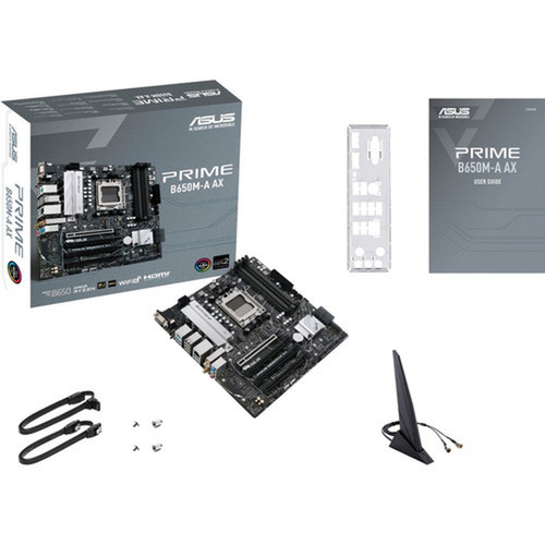 Asus Prime B650M-A AX Desktop Motherboard - AMD B650 Chipset - Socket AM5 - Micro ATX - Ryzen Processor Supported - 128 GB DDR5 SDRAM PRIME B650M-A AX