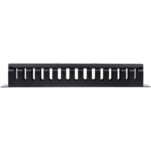 StarTechcom 2U Horizontal Finger Duct Rack Cable Management Panel with Cover - Cable Management Panel - Black - 1 - 2U Rack Height - CMDUCT2U2