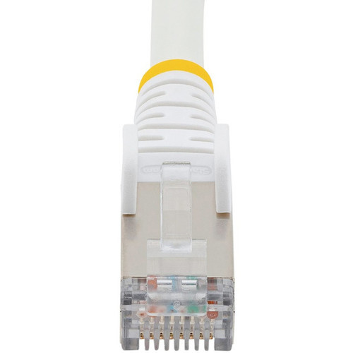 StarTechcom 6ft CAT6a Ethernet Cable White Low Smoke Zero Halogen LSZH 10 GbE 100W PoE SFTP Snagless RJ-45 Network Patch Cord - - NLWH-6F-CAT6A-PATCH
