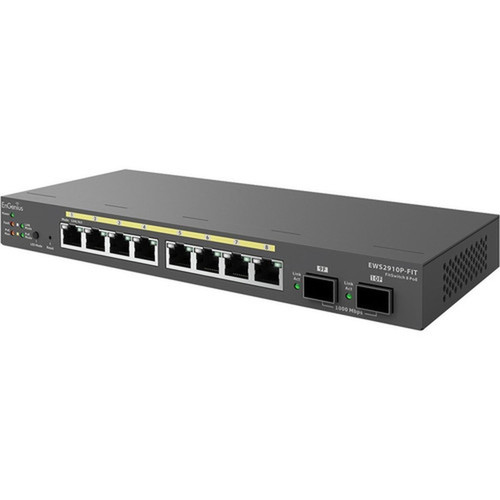 EnGenius EWS2910P-FIT Ethernet Switch - 8 Ports - Manageable - Gigabit Ethernet - 101001000Base-T 1000Base-X - 2 Layer Supported - EWS2910P-FIT