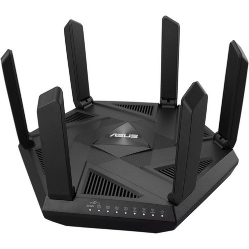 Asus RT-AXE7800 Wi-Fi 6E IEEE 80211ax Ethernet Wireless Router - Tri Band - 240 GHz ISM Band - 6 GHz UNII Band - 6 x Antenna6 x - - RT-AXE7800