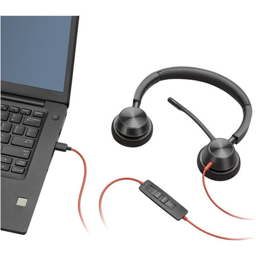 Poly Blackwire 3320 USB-A Headset - Stereo - USB Type A Mini-phone 35mm - Wired - 20 Hz - 20 kHz - Over-the-ear Over-the-head - - 76J16AA