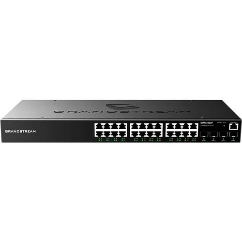 Grandstream Enterprise Layer 2+ Managed Network Switch - 24 Ports - Manageable - Gigabit Ethernet - 1000Base-T, 1000Base-X - 2 Layer - (Fleet Network)