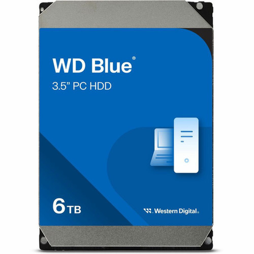 WD Blue WD60EZAX 6 TB Hard Drive - 35 Internal - SATA SATA600 - Conventional Magnetic Recording CMR Method - Desktop PC System WD60EZAX