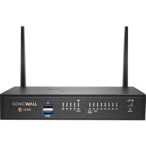 SonicWall TZ370 Network Security/Firewall Appliance - Intrusion Prevention - 8 Port - 1000Base-T - Gigabit Ethernet - 384 MB/s - AES - (Fleet Network)