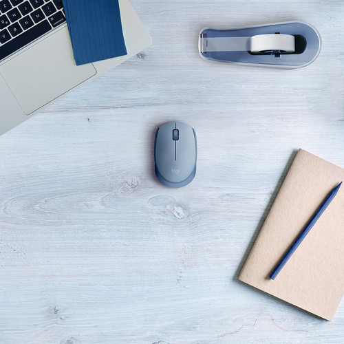 Logitech 910-006863 M170 Wireless Optical Mouse - Blue Gray - Symmetrical - 2.4 GHz RF - USB