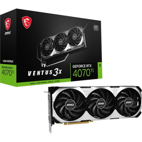 MSI NVIDIA GeForce RTX 4070 Ti Graphic Card - 12 GB GDDR6X - 266 GHz Boost Clock - 192 bit Bus Width - PCI Express 40 - DisplayPort G407TV3X12