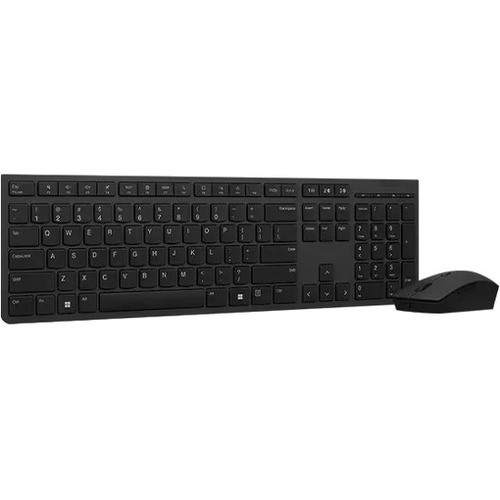 Lenovo Professional Wireless Rechargeable Combo Keyboard and Mouse-US English - USB Type A Scissors Wireless Bluetooth 2.40 GHz - (US) (Fleet Network)