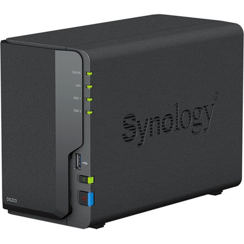 Synology DiskStation DS223 SANNAS Storage System - 1 x Realtek RTD1619 Quad-core 4 Core 170 GHz - 2 x HDD Supported - 0 x HDD - 2 DS223