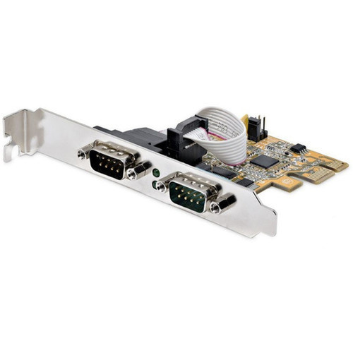 StarTechcom 2-Port PCI Express Serial Card Dual Port PCIe to RS232 DB9 Serial Card 16C1050 UART COM Retention Windows  Linux - 21050-PC-SERIAL-LP