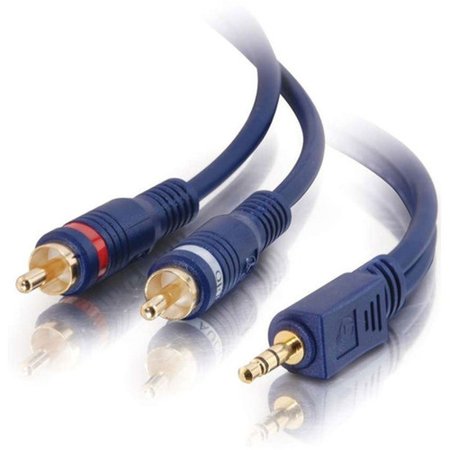 C2G_Velocity_35mm_Stereo_Male_to_Dual_RCA_Male_Y-Cable_-_RCA_Male_-_Mini-phone_Male_-_Blue_40613