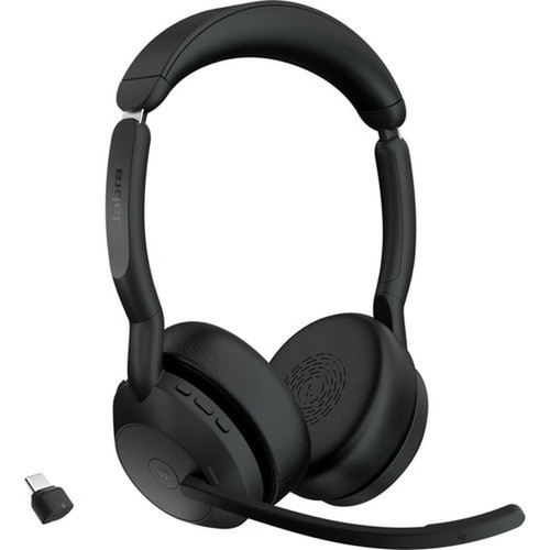 Jabra Evolve2 55 Headset - Stereo - Wireless - Bluetooth - 984 ft - 20 Hz - 20 kHz - On-ear - Binaural - Supra-aural - MEMS Noise - 25599-999-899-01