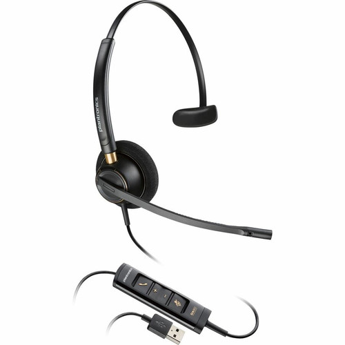 Poly EncorePro 515 Microsoft Teams Certified Monoaural with USB-A Headset - Mono - USB Type A - Wired - Over-the-head, On-ear - - - ft (Fleet Network)