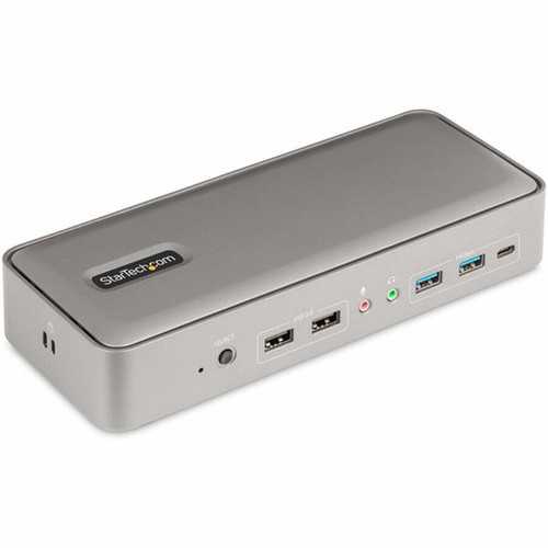StarTechcom Dual-Laptop USB-C KVM Docking Station Dual Monitor 4K 60Hz DisplayPort KVM Dock 5x USB Hub GbE 90W45W PD - KVM Dock 129N-USBC-KVM-DOCK