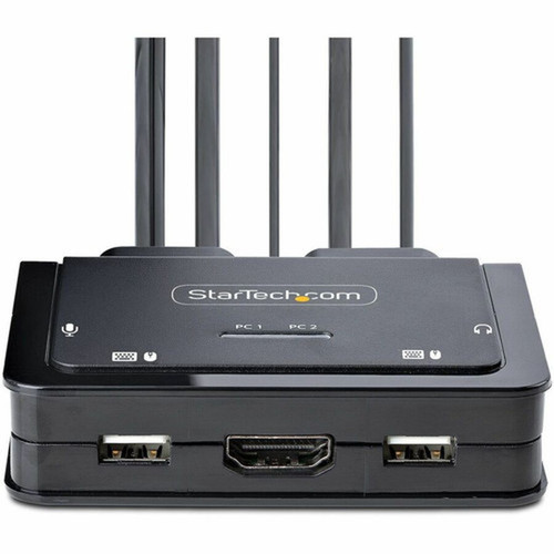StarTechcom 2-Port Hybrid USB-C HDMI Cable KVM Switch 4K 60Hz Compact KVM with 6ft18m USB-A  4ft12m USB-C Integrated Cables - C2-H46-UAC-CBL-KVM