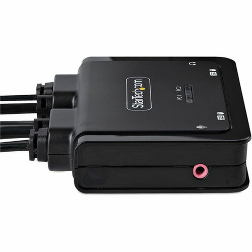StarTechcom 2-Port Hybrid USB-C HDMI Cable KVM Switch 4K 60Hz Compact KVM with 6ft18m USB-A  4ft12m USB-C Integrated Cables - C2-H46-UAC-CBL-KVM