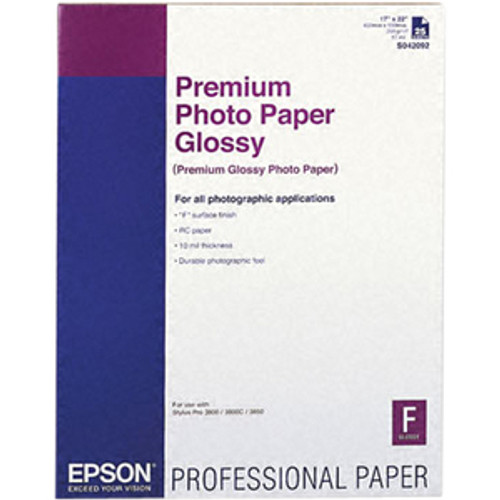 Epson Premium Photo Paper - C - 17" x 22" - Glossy - 25 Sheet (Fleet Network)
