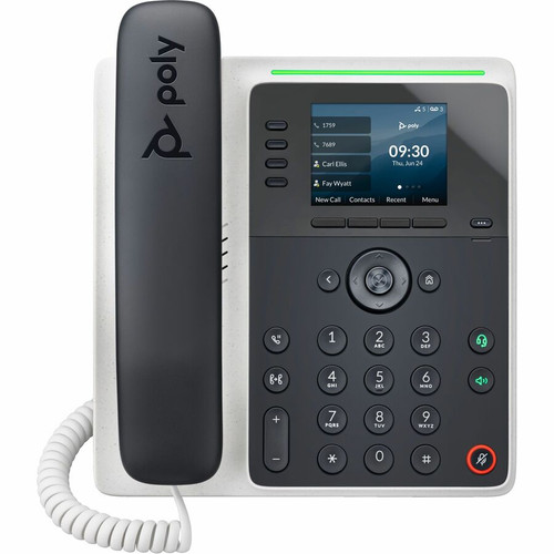 Poly Edge E220 IP Phone - Corded - Corded/Cordless - Bluetooth - Desktop, Wall Mountable - Black - VoIP - 2 x Network (RJ-45) - PoE (Fleet Network)