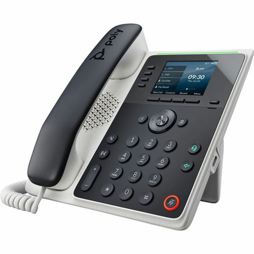 Poly Edge E220 IP Phone - Corded - CordedCordless - Bluetooth - Desktop Wall Mountable - Black - VoIP - 2 x Network RJ-45 - PoE 82M87AA