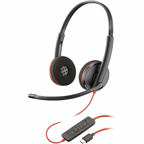 Poly Blackwire C3220 Headset - Stereo - USB Type C - Wired - 32 Ohm - 20 Hz - 20 kHz - Over-the-head, Over-the-ear - Binaural - - 5.2 (Fleet Network)