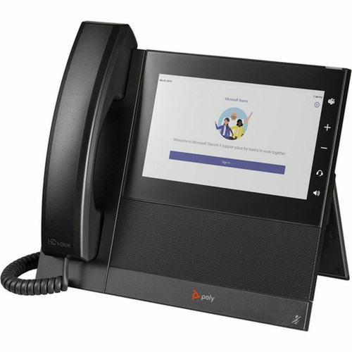 Poly CCX 600 IP Phone - Corded - CordedCordless - Wi-Fi Bluetooth - Desktop - Black - VoIP - 2 x Network RJ-45 - PoE Ports 82Z84AA