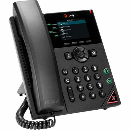 Poly VVX 250 IP Phone - Corded - Corded - Desktop Wall Mountable - Black - VoIP - 2 x Network RJ-45 - PoE Ports 89B62AAAC3
