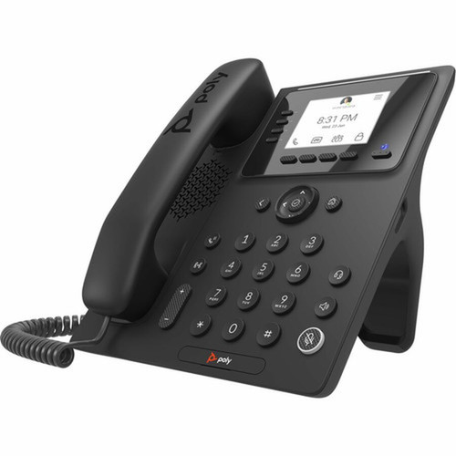 Poly CCX 350 IP Phone - Corded - Corded - Desktop Wall Mountable - Black - VoIP - 2 x Network RJ-45 - PoE Ports 848Z7AAAC3