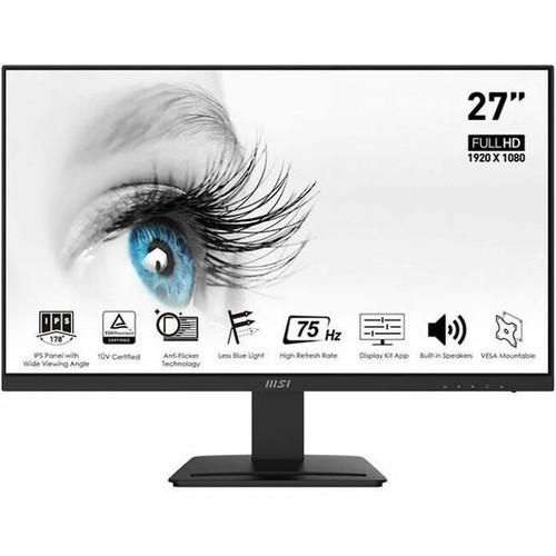 MSI Pro MP273A 27" Full HD LCD Monitor - 16:9 - 27" (685.80 mm) Class - In-plane Switching (IPS) Technology - 1920 x 1080 - 16.7 - - - (Fleet Network)