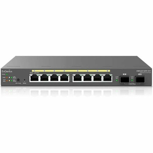 EnGenius EWS2910FP-FIT Ethernet Switch - 8 Ports - Manageable - Gigabit Ethernet - 10/100/1000Base-T, 1000Base-X - 2 Layer Supported - (Fleet Network)