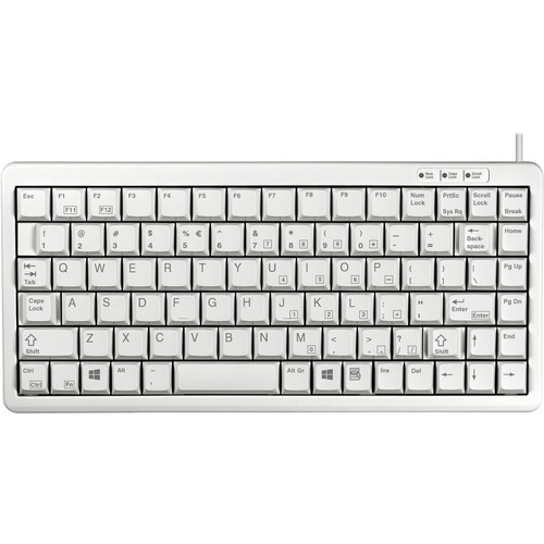 CHERRY Ultraslim G84-4100 POS Keyboard - 86 Keys - QWERTY Layout - PS/2, USB - Light Gray (Fleet Network)