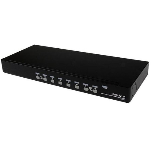 StarTech.com 8 Port 1U Rackmount USB PS/2 KVM Switch with OSD - 8 x 1 - 8 x HD-15 Video - 1U - Rack-mountable (Fleet Network)