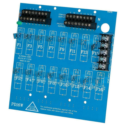 Altronix PD16WCB Power Distribution Module - 24 V AC, 28 V AC, 12 V DC, 24 V DC (Fleet Network)